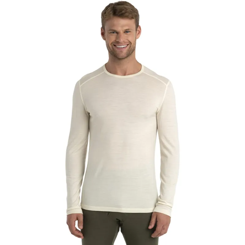 Sale Icebreaker Merino 200 Oasis Thermo-Langarmshirt mit Rundhalsausschnitt Herren - Undyed