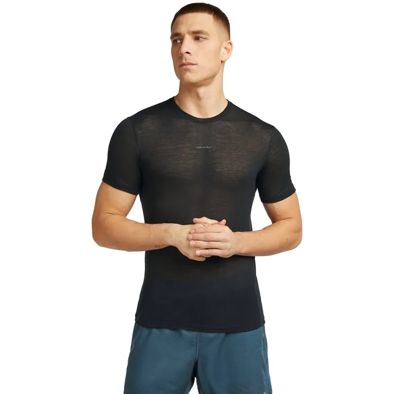 Icebreaker Merino 75 Cool-Lite™ Featherlight™ Crewe T-Shirt Herren - Schwarz Mega-Angebot