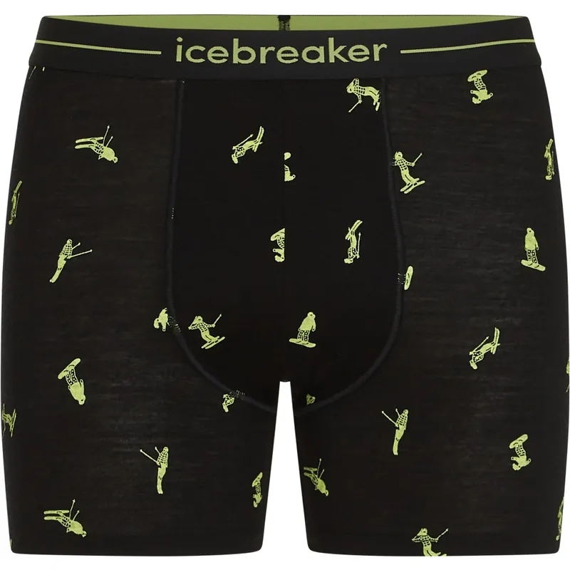 Icebreaker Merino 150 Anatomica Boxershorts Snow Day Herren - Schwarz/Peridot Jetzt Kaufen