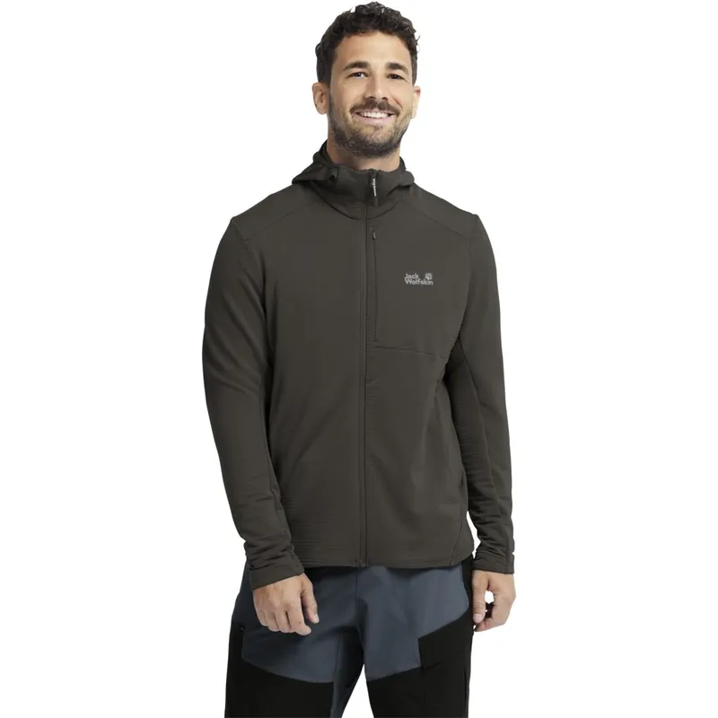 Saisonangebot Jack Wolfskin Litestride Full Zip Kapuzenjacke Herren - flint