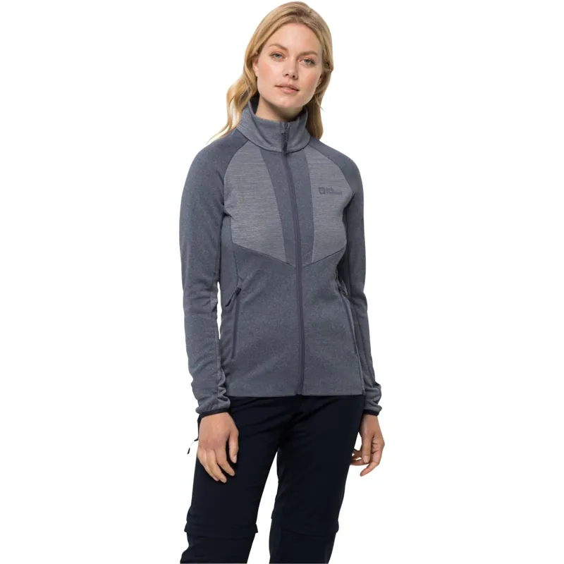 Jack Wolfskin Blattsteig Full Zip Fleecejacke Damen - graphite Billig