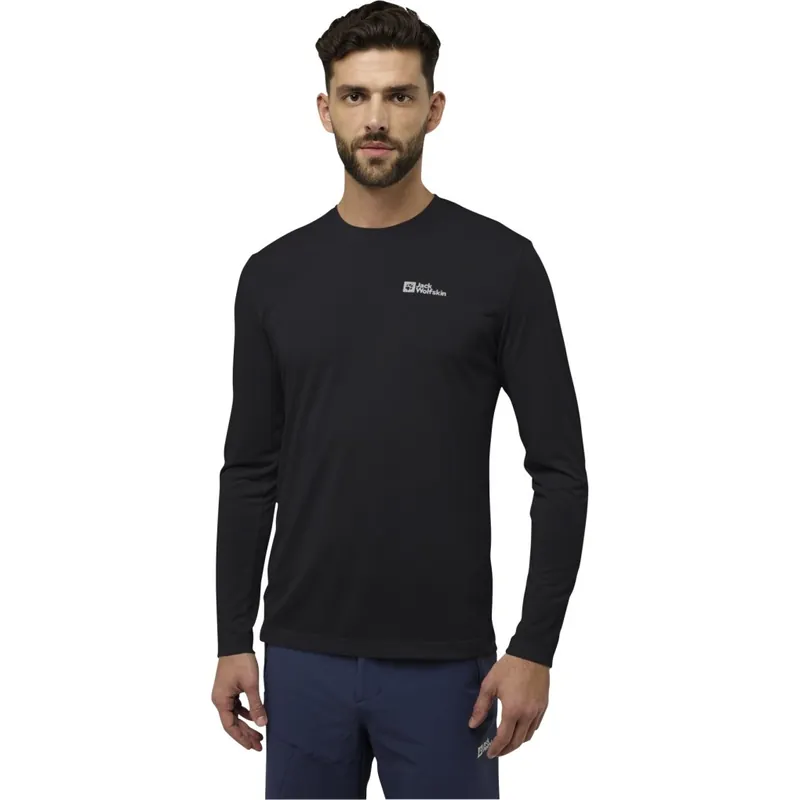 Jack Wolfskin Vonnan Langarmshirt Herren - schwarz Echt