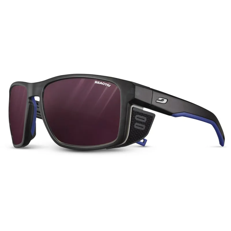 Bestpreis Julbo Shield Reactiv 0-4 High Contrast Sonnenbrille - Translucent Black/Blue/White