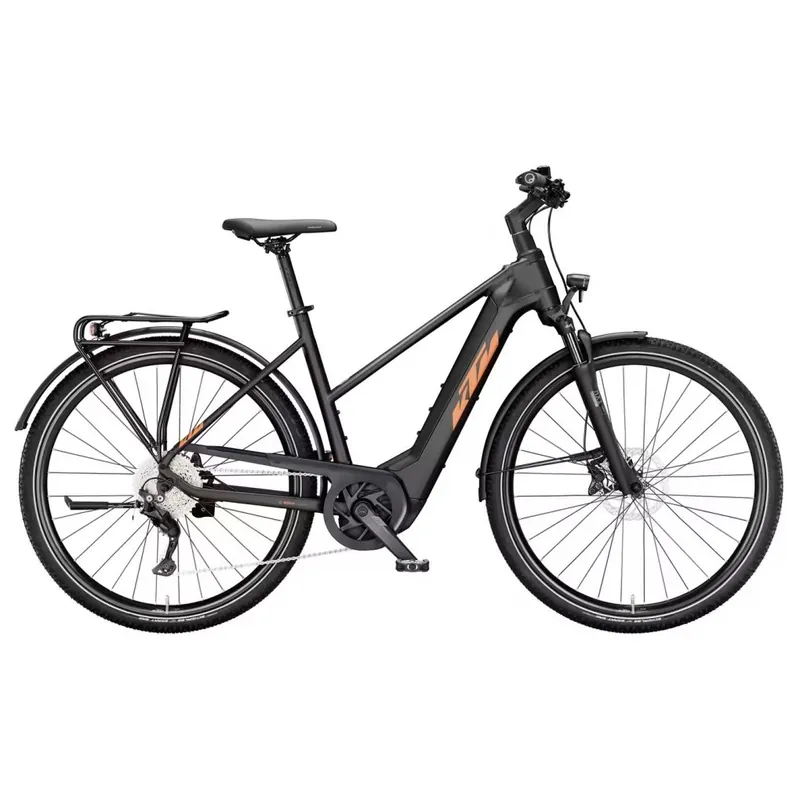 KTM MACINA SPORT CX750 LTD64 - Damen E-Bike Trekking - 2024 - black matt (orange+white) Saisonangebot