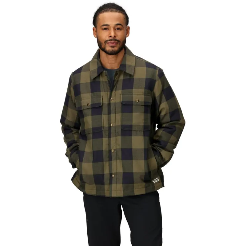 Billig Marmot Ridgefield Sherpa Flanell Hemdjacke Herren - nori/schwarz