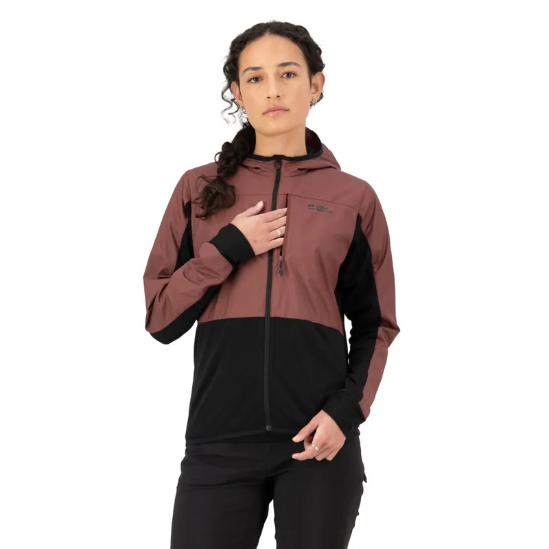 Mons Royale Diversion Merino Windjacke Damen - coffee / schwarz Top-Seller