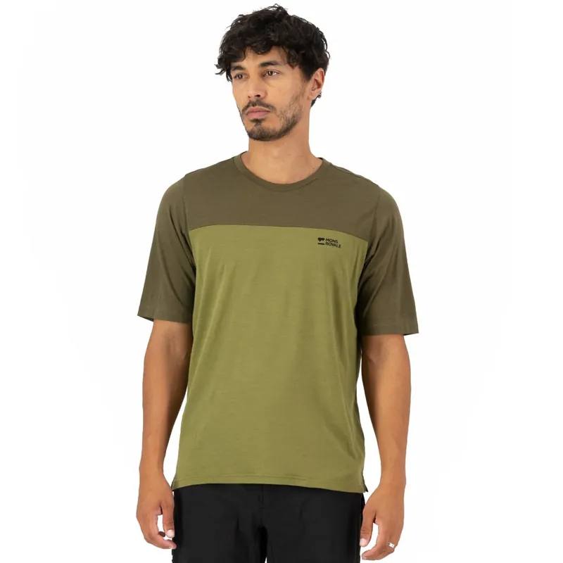 Mons Royale Diversion Merino Fahrrad-Kurzarmtrikot Herren - fern / oliv Aktuell