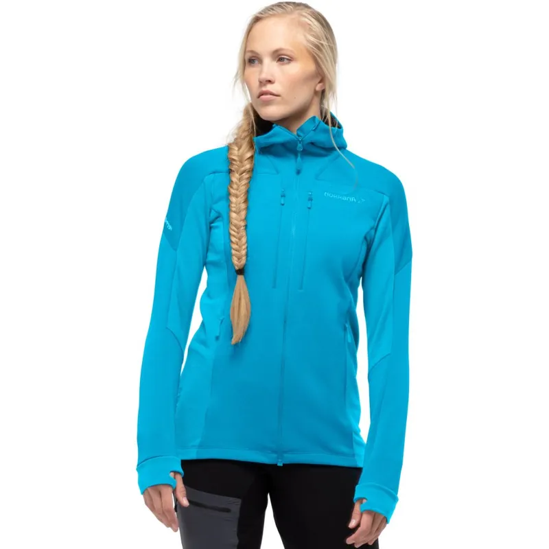 Norrona trollveggen Powerstretch Pro Zip Hood Jacke Damen - Hawaiian Surf Markenware