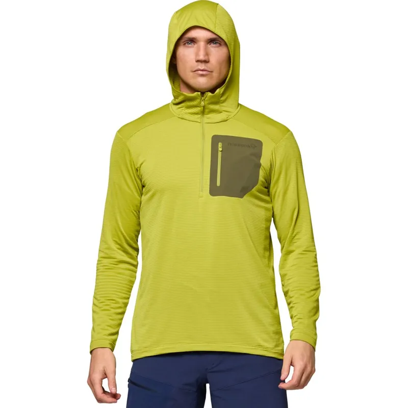 Norrona falketind warm1 Hood Pullover Herren - Golden Lime/Olive Night Sale