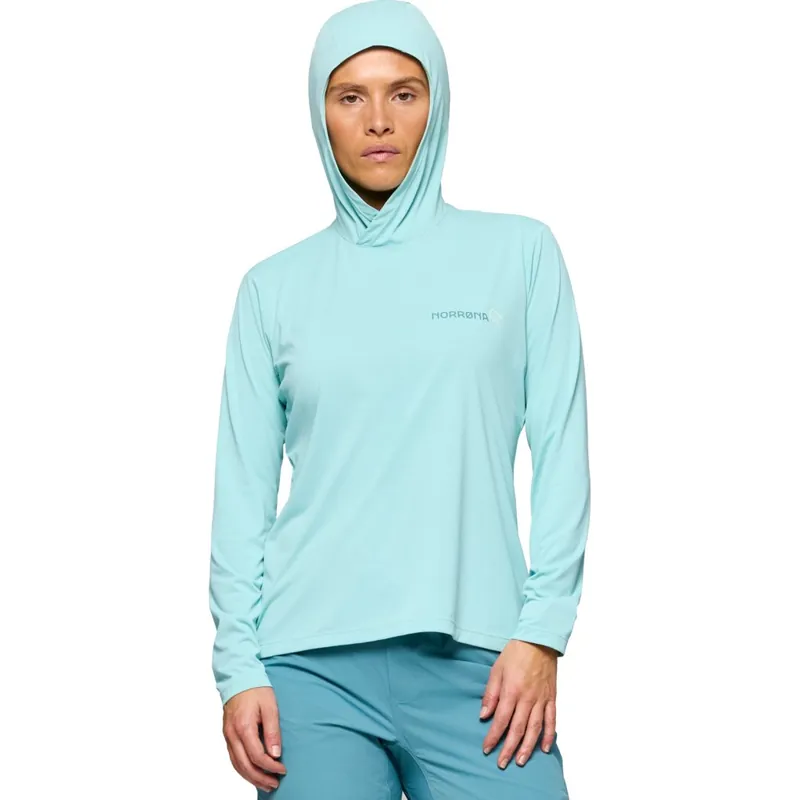 Schnäppchen Norrona femund tech Kapuzenshirt Damen - Aqua Haze