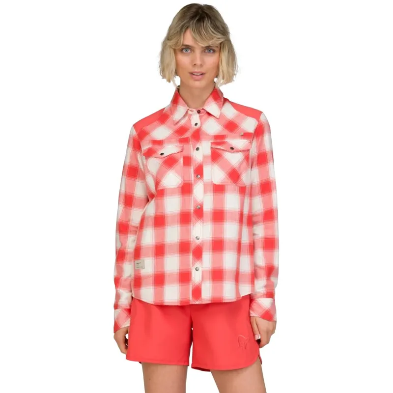 Neue Ware Norrona femund Flanellhemd Damen - Paprika Red