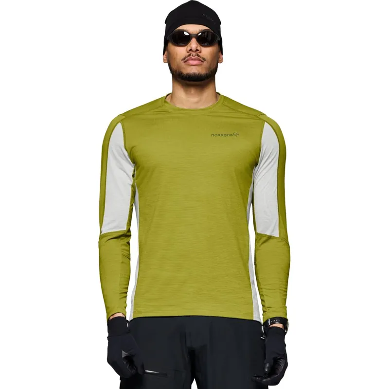 Norrona falketind equaliserUll T-Shirt Herren - Golden Lime/Whisper White Preis Gesenkt