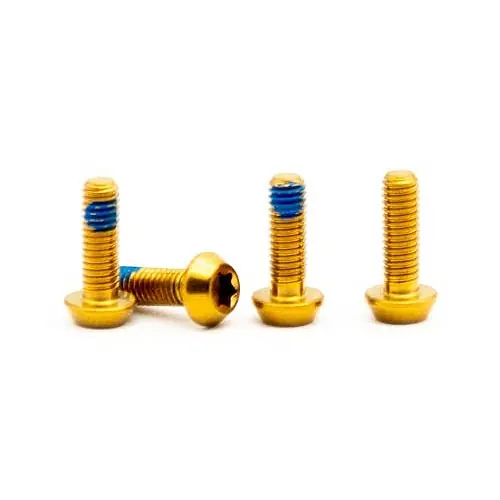 Neu OAK Components M3x9 Titan Schrauben Set für Bremshebel und Federgabeln 4-Stück - gold