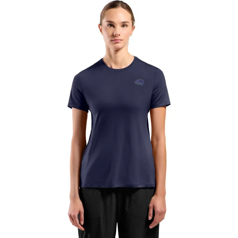 Neuheit Odlo Ascent Merino 160 Raincloud T-Shirt Damen - eclipse
