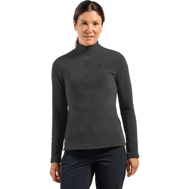 Meistverkauft Odlo Roy 1/2 Zip Midlayer Pullover Damen - shale grey - black stripes