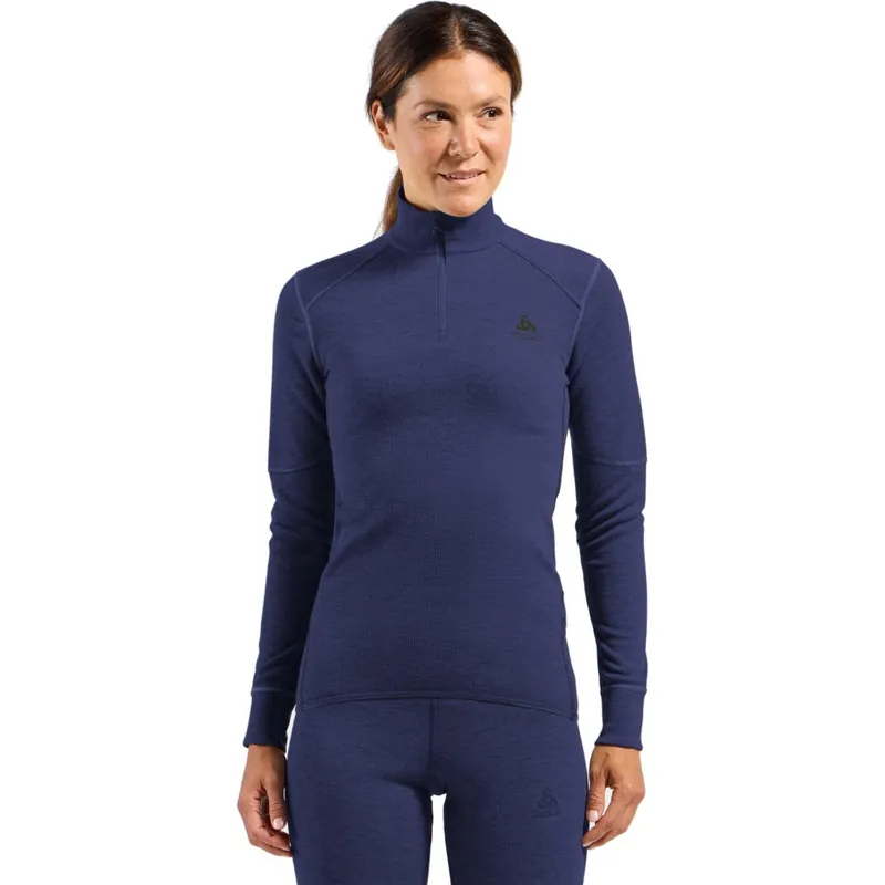 Neu Odlo Active X-Warm Half-Zip Turtleneck Langarm-Unterhemd Damen 159211 - skipper blue