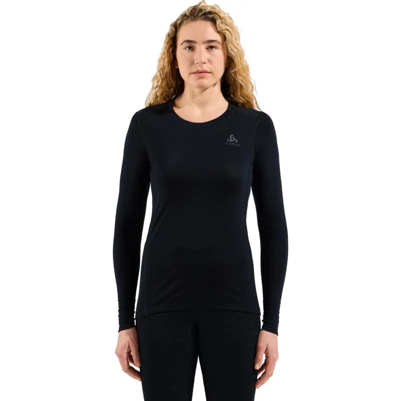 Odlo Natural Merino 200 Crew Neck Langarm-Unterhemd Damen - schwarz Must-Have