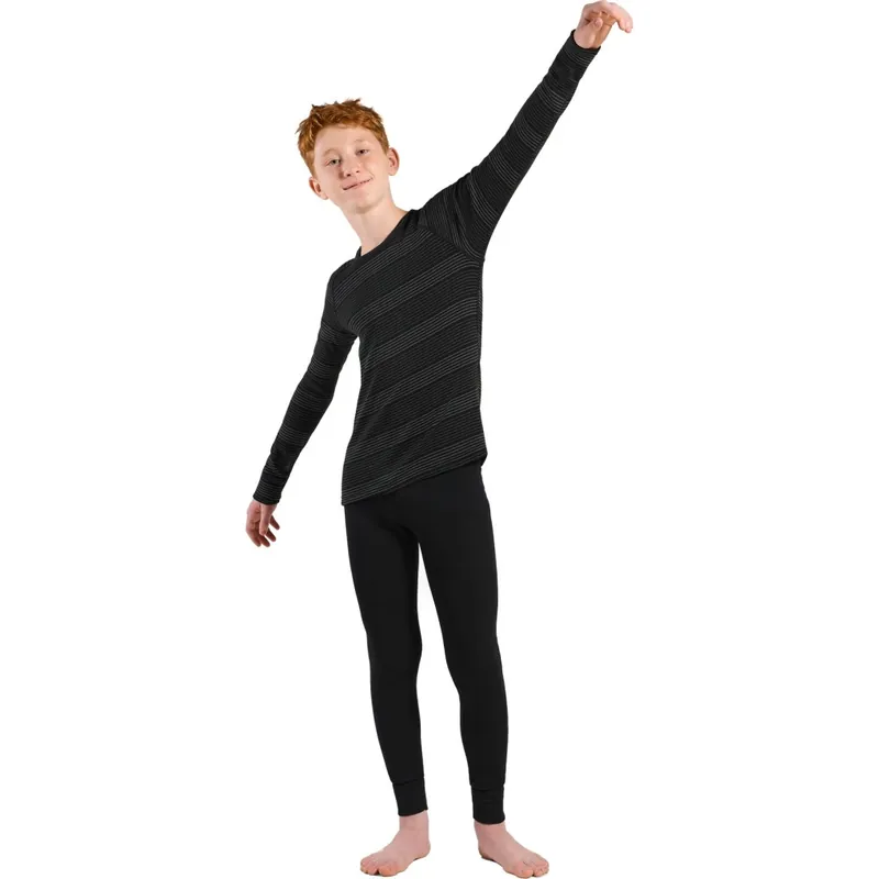 Saisonangebot Odlo Active Warm Unterwäsche-Set Kinder - schwarz - grey melange