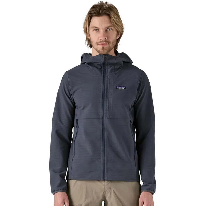 Echt Patagonia R1 TechFace Kapuzenjacke Herren - Smolder Blue