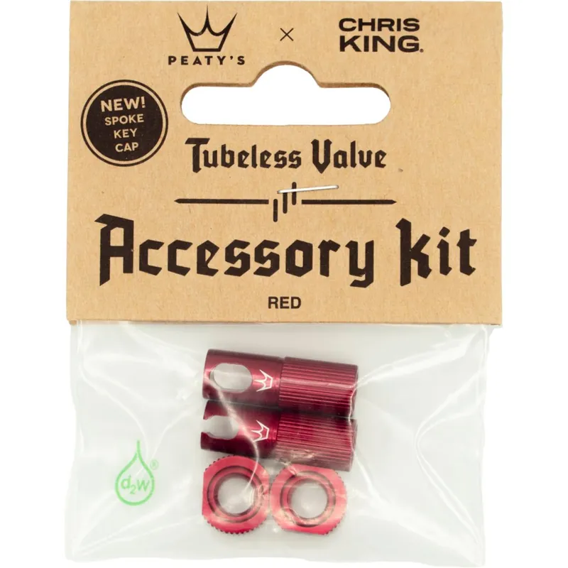 Peaty‘s x Chris King Tubeless Ventil Zubehör-Kit - MK2 - rot Mega-Angebot