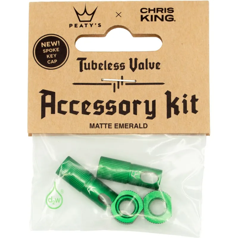 Neue Kollektion Peaty‘s x Chris King Tubeless Ventil Zubehör-Kit - MK2 - emerald
