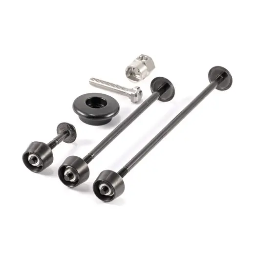 Saisonangebot Pitlock Set 02/GA Sicherungsset VR + HR + Sattelklemme + Ahead - schwarz / Plug schwarz