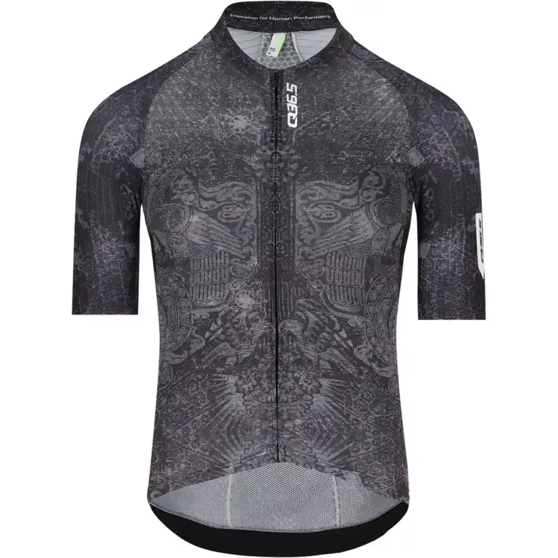 Neue Ware Q36.5 Gregarius Pro Damask Kurzarmtrikot Herren - damask black