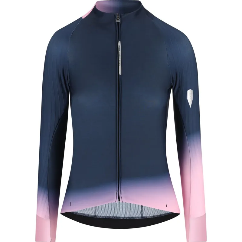 Geprüft Q36.5 Gregarius Hybrid Collar Fade Langarmtrikot Damen - nautica blue