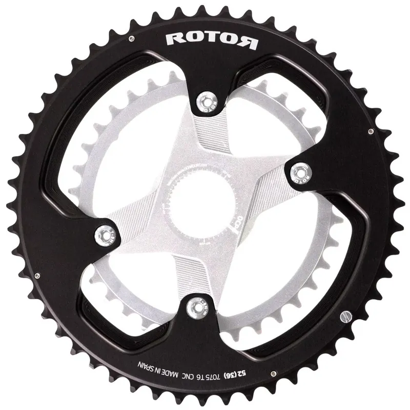 Kracherpreis Rotor noQ Äußeres Road Kettenblatt - BCD 110x4 - rund - schwarz