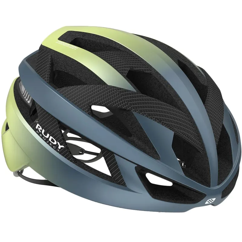Sale Rudy Project Rebel Helm - Blue Avio/Apple Green Metal - Matte