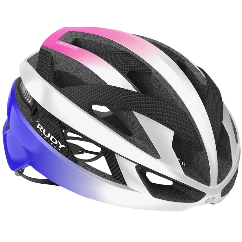Rudy Project Rebel Helm - Pearl Metal/Pink/Cyber Blue - Shiny Echt