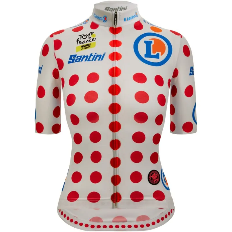 Neuheit Santini GPM Leader Kurzarmtrikot Damen - Tour de France Femmes Avec Zwift™ 2026 Collection Fan Line - pois PO