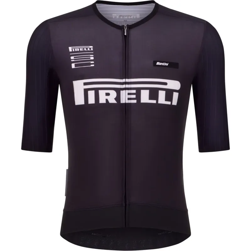 Super-Preis Santini Pirelli Sport Club Fast Kurzarmtrikot Unisex - black NE