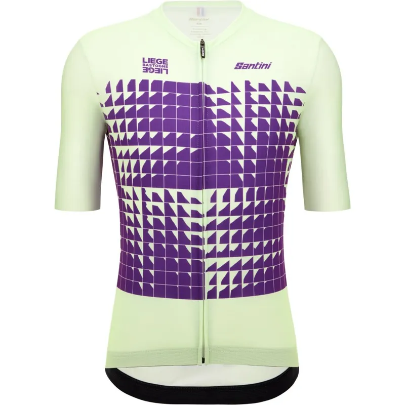 Rabatt Santini Liege Bastogne Liege Cycling Kurzarmtrikot Herren - print