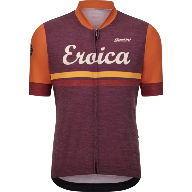 Santini Eroica Iris Woll Kurzarmtrikot Herren - bordeaux BR Online Kaufen