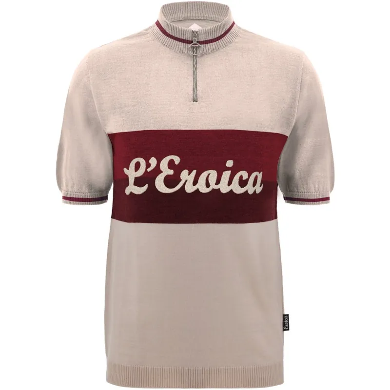 Santini Eroica Vino Woll Kurzarmtrikot Herren - cappuccino CP Jetzt Bestellen