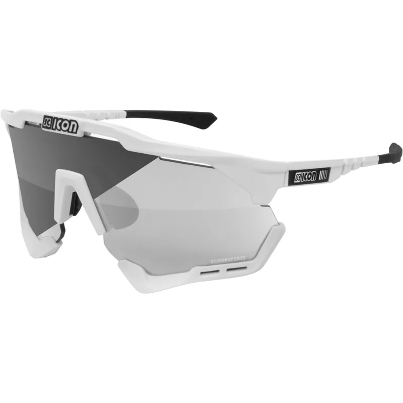 Neue Ware Scicon Aeroshade XL Brille - Photocromic - White Gloss - Grey