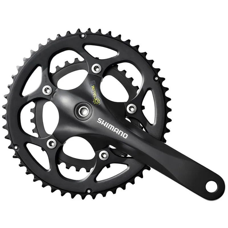 Neu Shimano FC-R345 Kompaktkurbelgarnitur 2x9-fach - schwarz