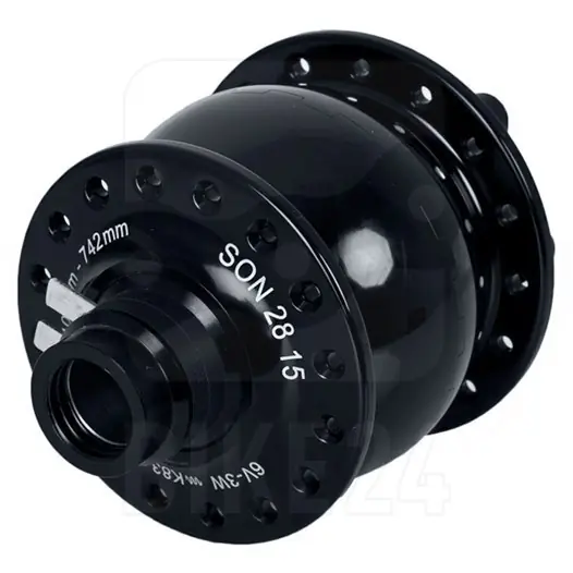 Preis Gesenkt SON 28 15 Nabendynamo - 6-Loch - 15x100mm - schwarz eloxiert