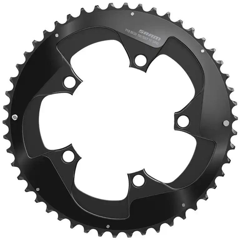 Markenprodukt SRAM RED Kettenblatt 2-Pin 110mm - 50 + 52 Zähne - schwarz