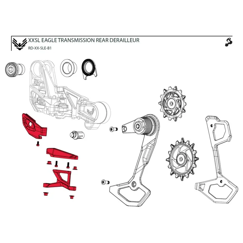 Mega-Angebot SRAM Abdeckungskit für XX SL Eagle Schaltwerk - AXS T-Type B1 - 11.7518.104.003