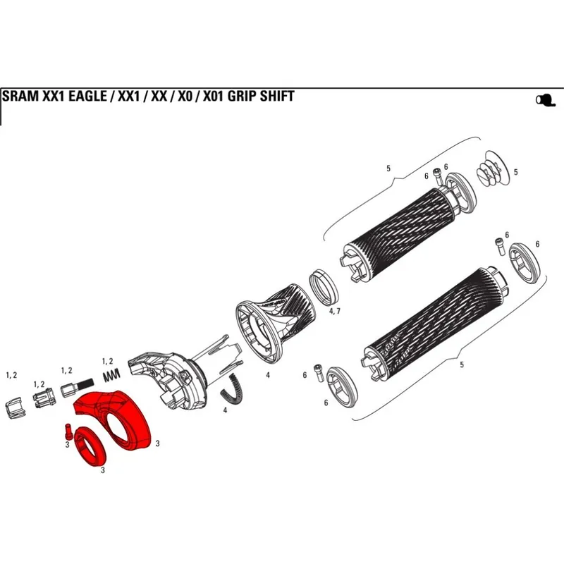 Jetzt Bestellen SRAM X01 Eagle Grip Shift Abdeckung/Klemme Kit
