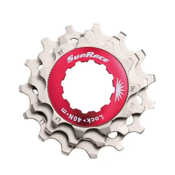 Preis Gesenkt SunRace SPCS12 MTB 12-fach Kassetten Lockring + Ritzel mit 11-13-15 Zähnen - silber