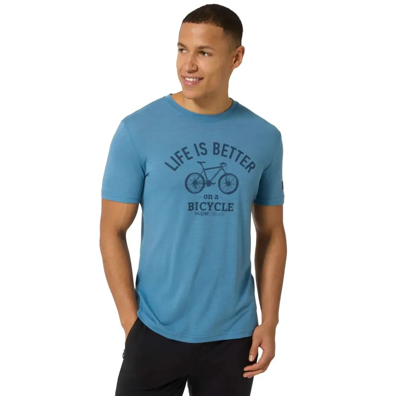 SUPER.NATURAL Better Bike T-Shirt Herren - Blue Heaven/Ocean Blue Highlight