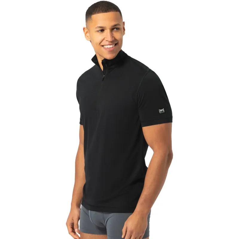 SUPER.NATURAL Tundra175 1/4 Zip Unterhemd Herren - Jet Black Top-Preis