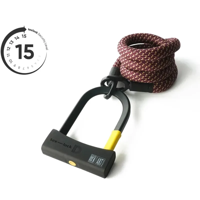 Jetzt Kaufen tex–lock eyelet inkl. D-lock Bügelschloss - 160cm - chateau red