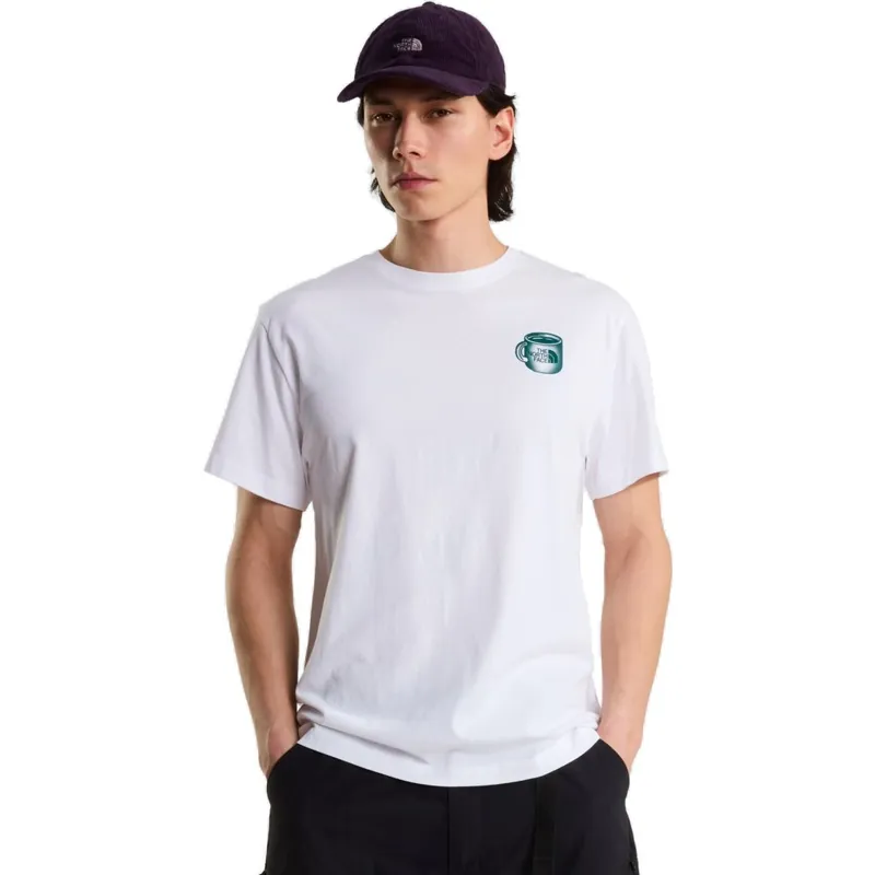 The North Face Basecamp Barista Relaxed Graphic T-Shirt Unisex - TNF White/Pacific Teal Abverkauf
