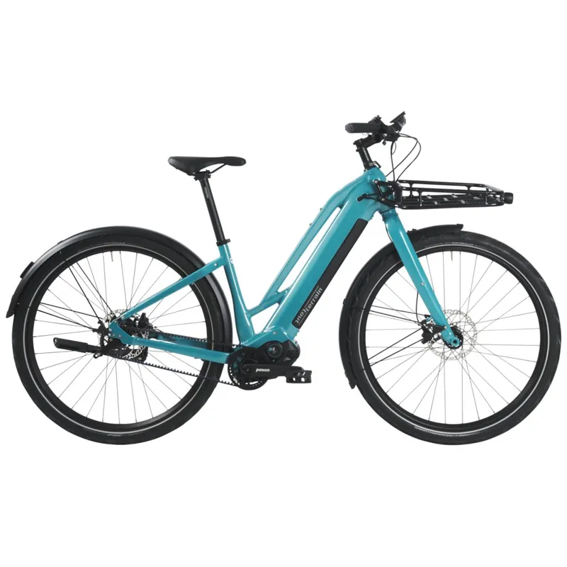 Heißes Angebot Tout Terrain BELAIR Mixte Select 5.2 Pinion E1.9 - E-Bike mit Riemenantrieb - 2026 - aqua blue glossy