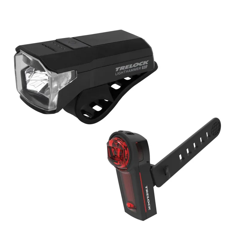 Top-Preis Trelock LS 480 Lighthammer USB + LS 740 Vector Signal - Fahrradbeleuchtungs-Set