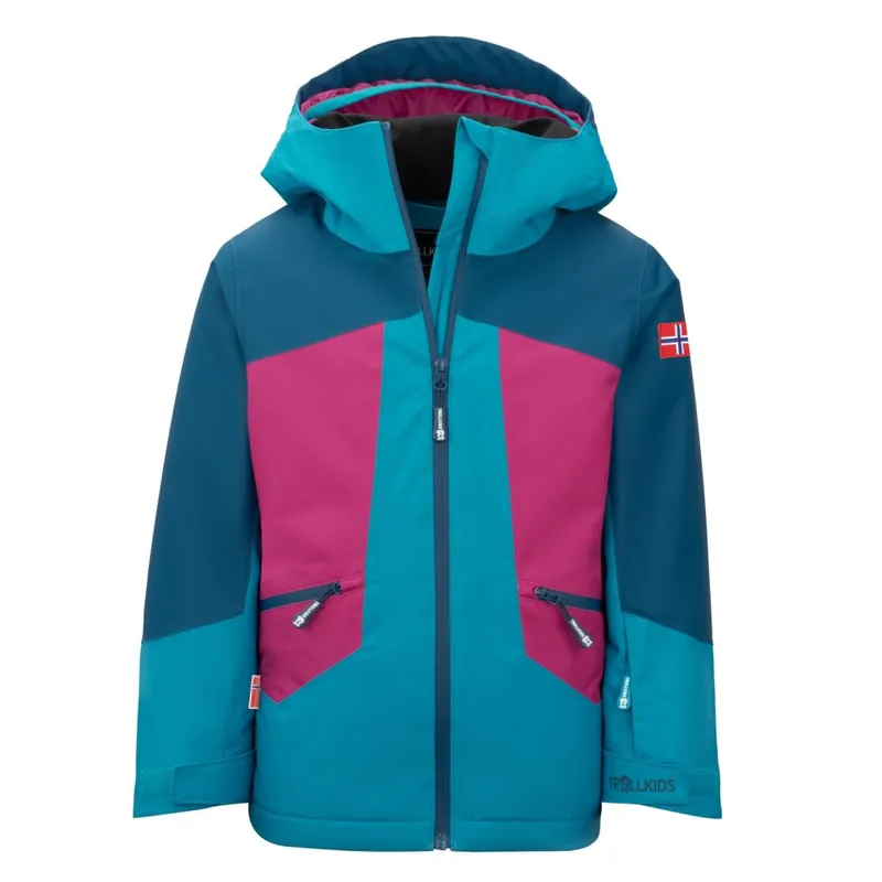 Top-Angebot Trollkids Rauland Jacke Mädchen - Madeira Blue/Dark Turquoise/Bright Berry
